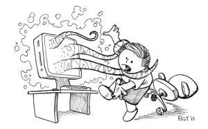 "Lovecraft eZine chats are REALLY interactive!" - art by Dave Felton