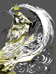 By Nick Gucker (http://nickthehat.com) for the story "No Mask to Conceal Her Face" by Michael Griffin