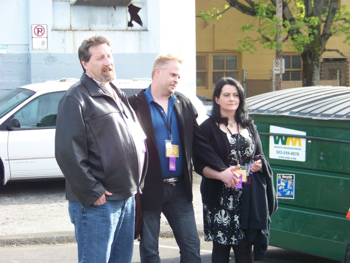 From left to right: Pete Rawlik, Kelly Young, Brandi Jording